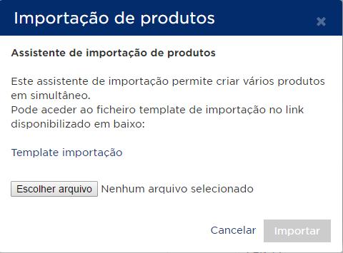 Apagar Produto Para podermos eliminar um produto este deverá estar no estado activo. Só é possível eliminar um produto a partir da lista carregando no icon na coluna de Acções.