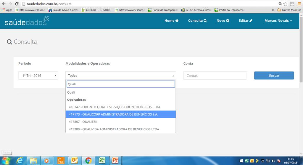 Ambiente >> Consulta Exemplo: Para consultar a despesa assistencial insira: 411 Para despesa assistencial e Receita de contraprestações insira: 411,311 Consulta específica para fazer basta