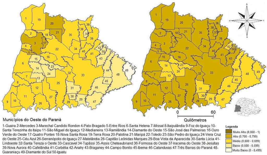 Índice de Desenvolvimento Humano Municipal (IDH-M) para os municípios da