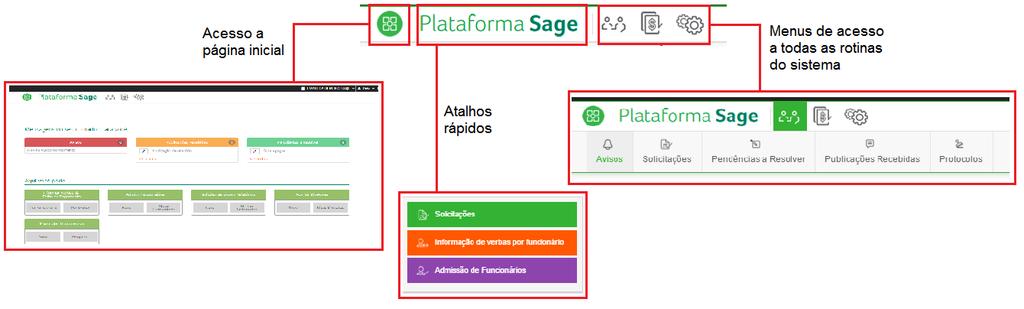 O menu superior do sistema foi alterado e agora possui as seguintes ações: A página inicial se divide em duas partes: Mensagens do seu contador para você o Avisos: neste quadro serão