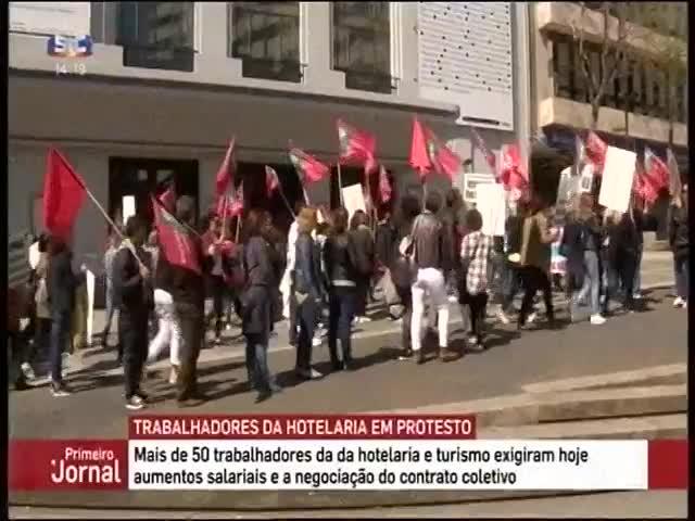 14:19 Protesto dos trabalhadores da
