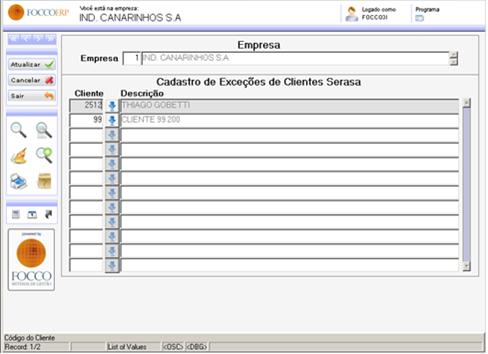 7.1 Cadastr de Exceções de Clientes Apresenta s