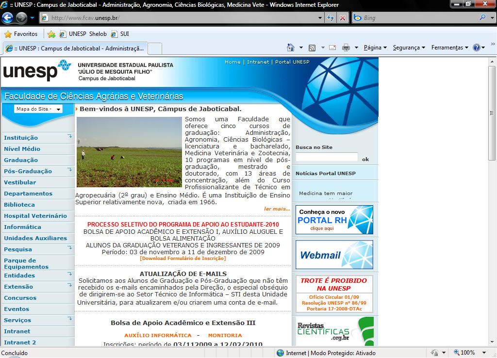 1. Acessar o site da FCAV (www.fcav.