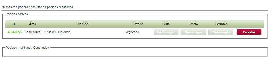 Para verificar o detalhe do pedido e verificar em que estado se encontra, deverá selecionar o campo do ID.