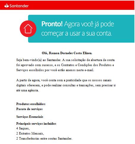 relacionamento Santander Prospecto de Informações Essenciais da Conta Corrente O número da conta do cliente fica dentro do Termo de