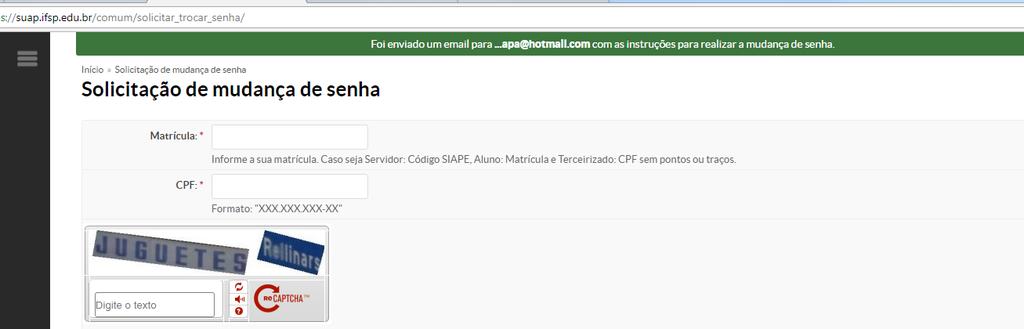 COMO ACESSAR O SUAP Acesse seu e-mail particular e siga as instruções