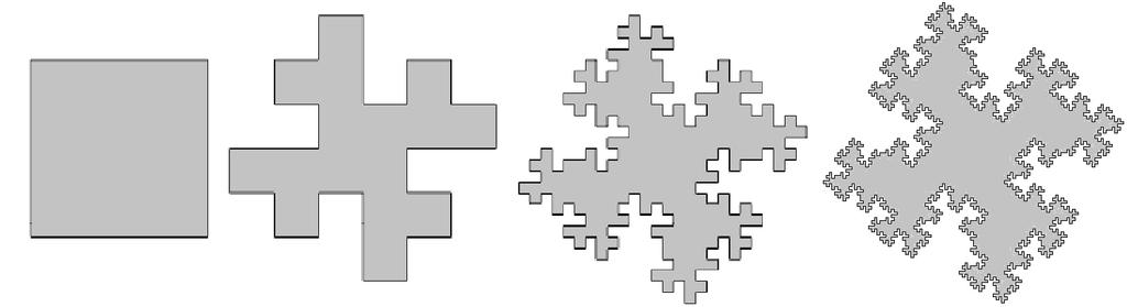 02. A curva de Minkowski é um fractal que possui várias aplicações industriais.