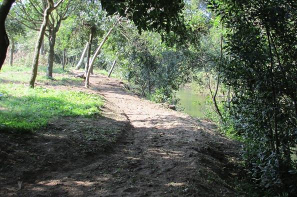 Manutenção do Caminho pedonal com arranjo de piso entre a ponte medieval e as Azenhas.