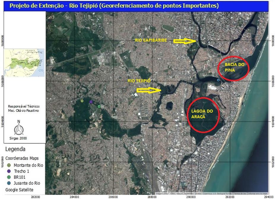 METODOLOGIA 2.1 ÁREA DE ESTUDO O rio Tejipió possui uma extensão de 20 Km e drena uma área de 93, 2 Km² está localizada na Região Metropolitana do Recife.