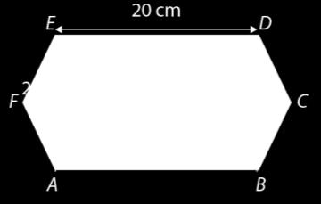 Sabe-se que: ED = 20 cm; a altura do triângulo [EFA] relativamente à base [AE] é 2 cm; a área do retângulo [ABDE] é 160 cm 2.