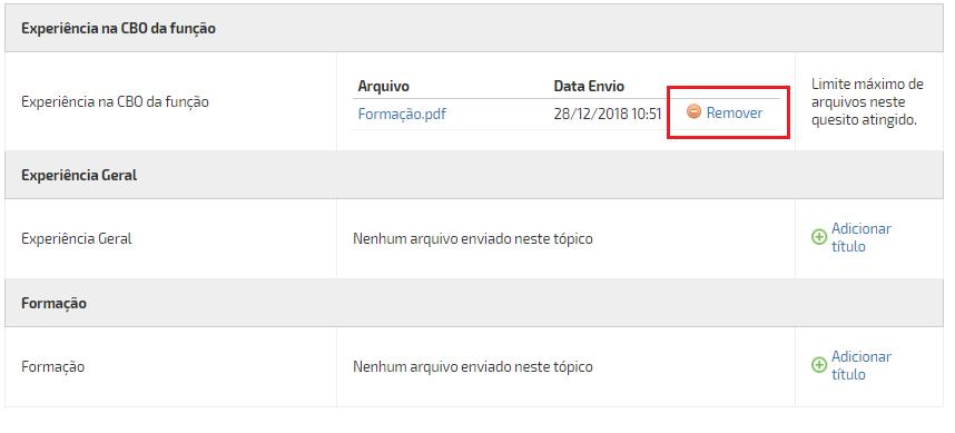 POSSO CORRIGIR MEUS TÍTULOS? Passo 2: Ao lado do concurso/processo que está participando clique em PROVA DE TÍTULOS.