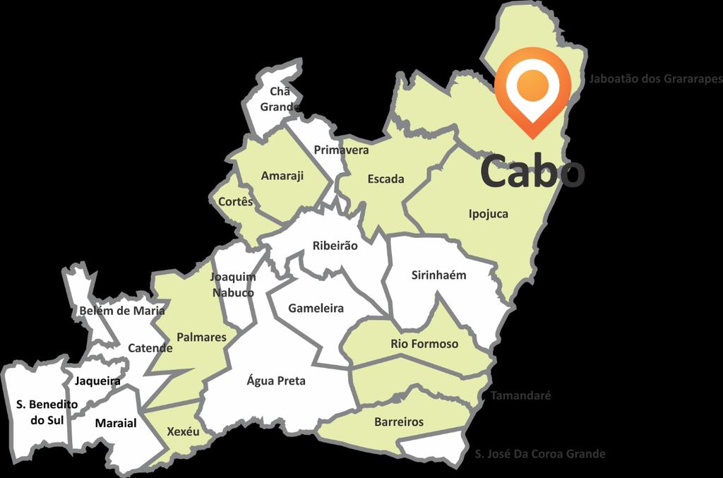 Mata Sul Municípios Atendidos em até Julho/2016: 11 Total de municípios: 24 Meta de atendimento: 16 Cabo de Santo