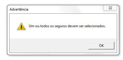 Descrição dos campos da tela: Condomínio: permite filtrar os seguros cadastrados para um ou todos os condomínios existentes no Operacional.