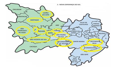 2 2. Metodologia Os trabalhos foram conduzidos nos municípios de abrangência da Região Central do Estado do Rio nas safras 2015/2016 e 2016/2017 nos municípios de Cachoeira do Sul, Capão do Cipó,