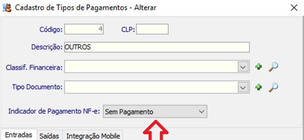 Para notas fiscais com finalidade devolução é obrigatório informar uma forma de pagamento que este referenciada no tipo de pagamento nfe Sem Pagamento Criação de campos relativos ao FCP para