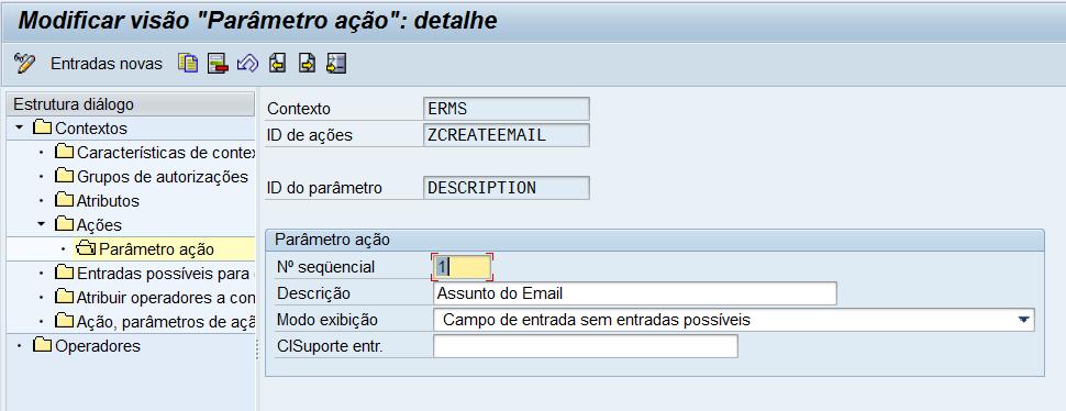 Encaminhamento e registro de emails no SAP SAP WEB > IC_MANAGER > Conjunto de Regras Configuração das regras