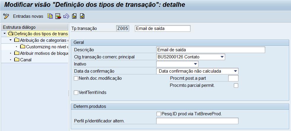 Criar documentos de email de saida SAP IMG Criar