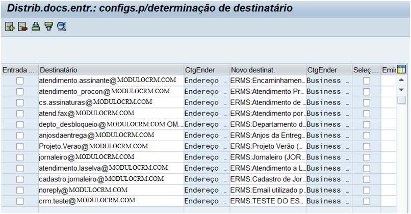 Artigo - Blog Guia de Configuração SAP Configuração de Email Como por exemplo : Crm.teste@estadao.com > Crm.teste@sap.estadao.com Nesta configuração deve estar descrito o email de origem e o destino interno dentro do.