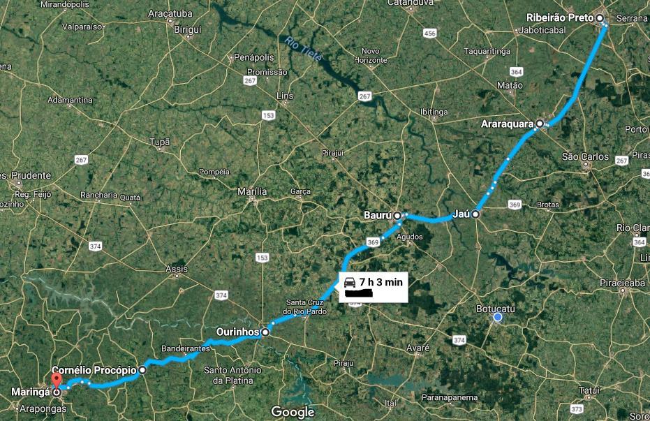 Pôde-se observar que a solução ótima do problema apontou como melhor caminho a seguinte rota: Ribeirão Preto > Araraquara > Jaú > Bauru > Ourinhos > Cornélio Procópio > Maringá, conforme apresentado