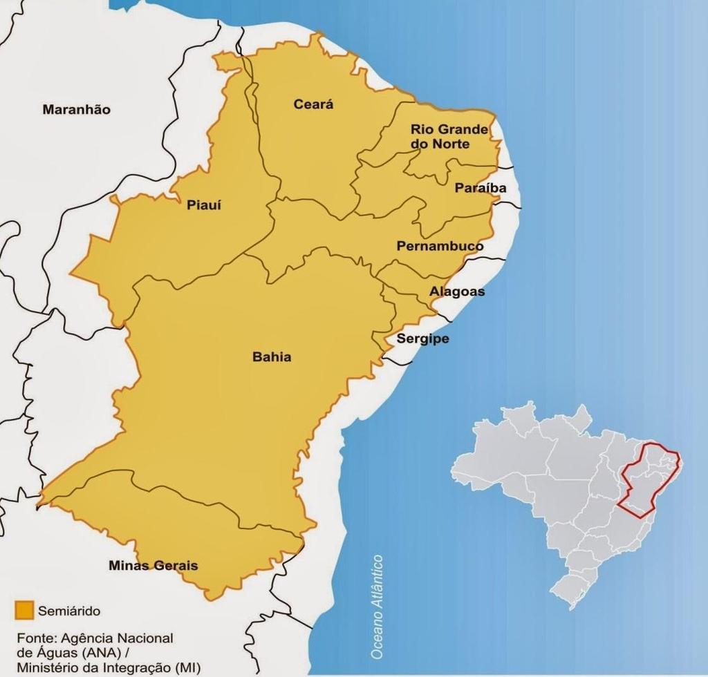 Características do Semiárido Brasileiro - Área de 1.108.434,82 km² - 1.
