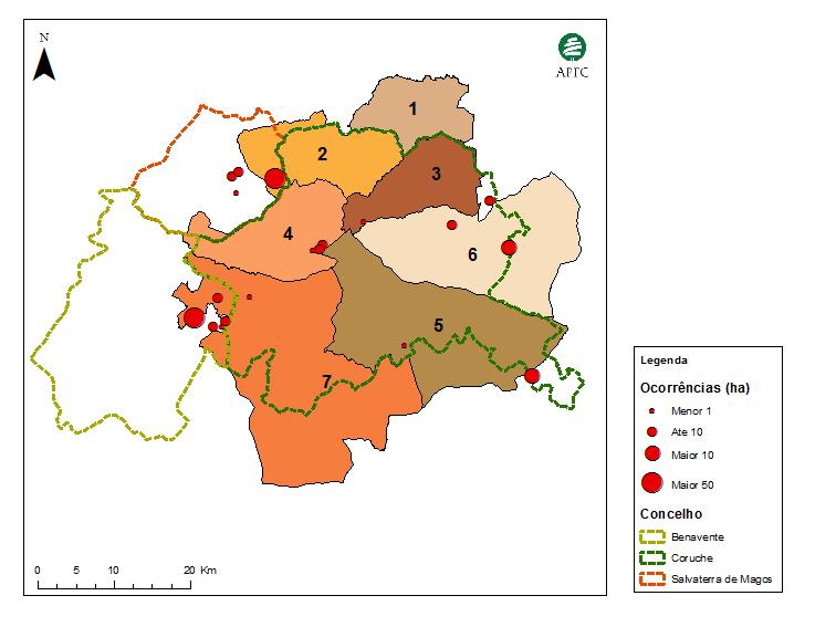 POP Nº de Ocorrências Área Ardida (ha) Zona 1 0 - Zona 2 1 71,77 Zona 3 8 - Zona