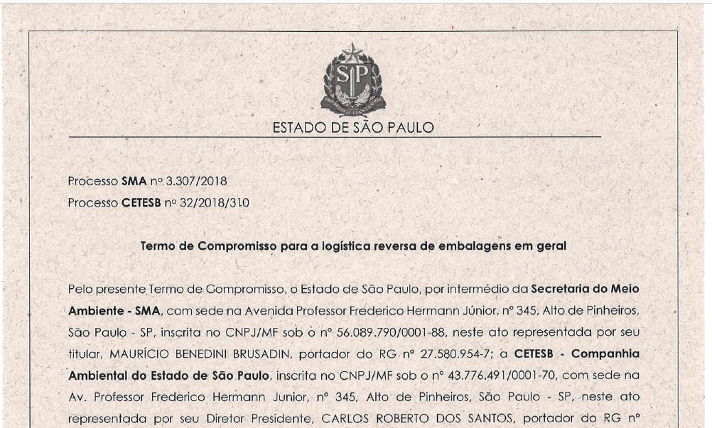 TCLR de embalagens em geral assinado entre FIESP,