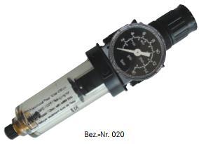 ewo: unidades de manutenção / filtros / regulação pressão Unidade de manutenção: regulador pressão, filtro e oleador Recipientes plásticos, válvula/ purga (filtro), pressão máxima 16 bar.