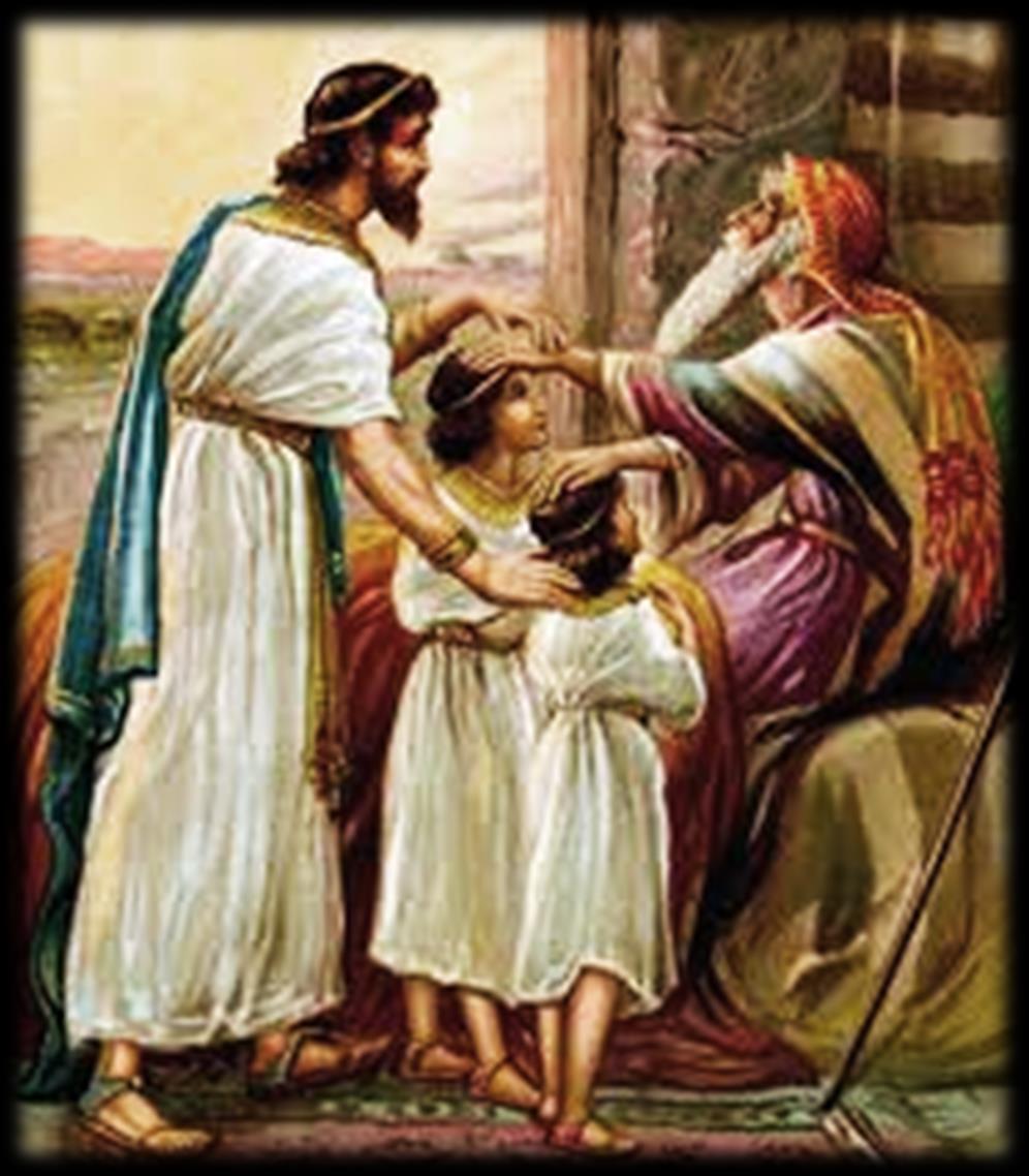 Jacó adota os filhos de José: Gn. 48 14 Mas, ao estender as mãos para colocá-las sobre a cabeça dos rapazes, Jacó cruzou os braços.