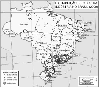 mundial. Descreva suas principais características e comente sobre seu processo de deslocamento pelo mundo. 14 - Observe o mapa abaixo e responda. Identifique a região de maior concentração industrial.