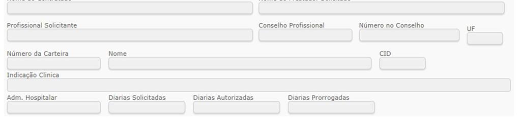 A solicitação é similar aos demais tipos de guia, bastando informar a guia de referência (SADT ou