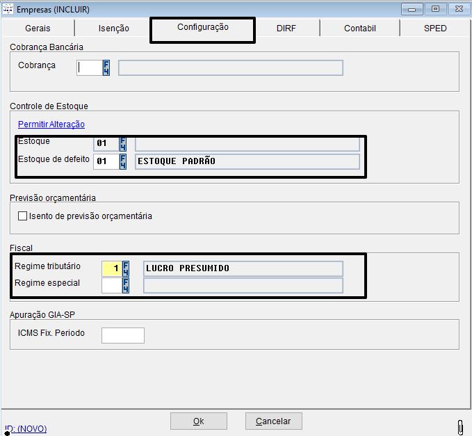 4. Parametrizar regime tributário e estoque da empresa.