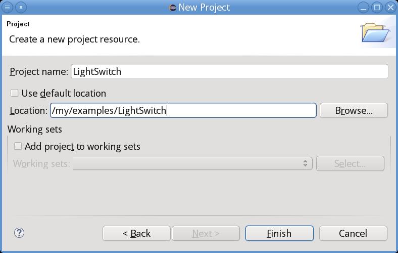 Creating a new project (3/4) Specify a meaningful Project name, e. g.