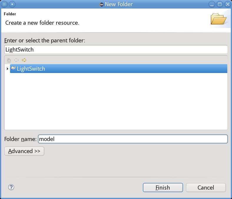 Creating a new folder (2/2) Give the model folder a reasonable name, e. g.