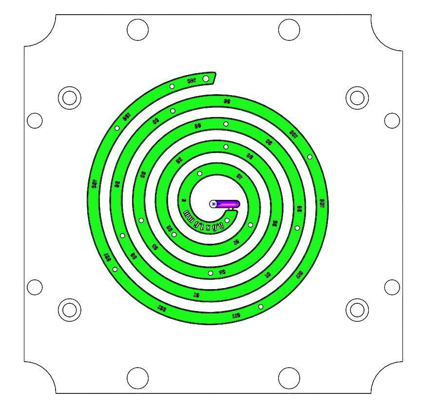 36 3.3. Geometria da cavidade do molde A geometria da cavidade do molde tem a forma de espiral (Figura 7), devido aos princípios do estudo, onde será buscado o maior percurso do polímero.