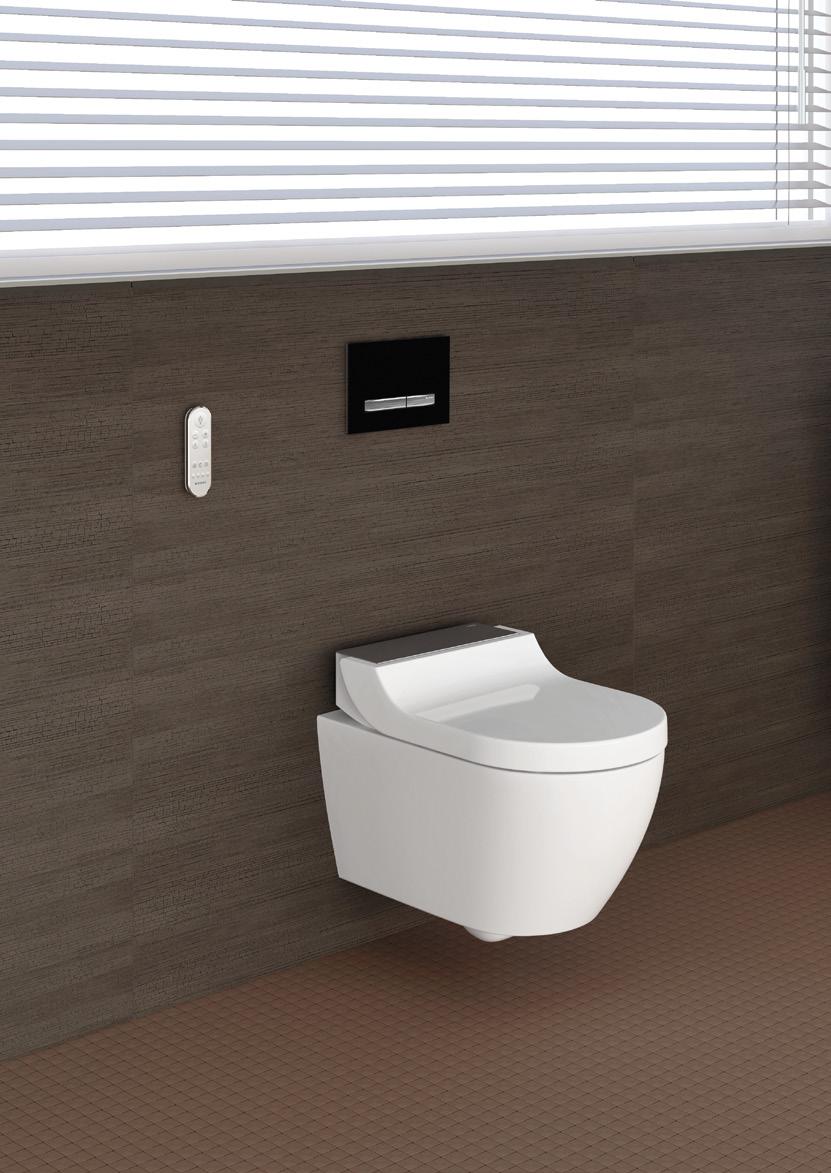Por exemplo, a Geberit AquaClean Tuma possui tecnologia de jato de água WhirlSpray e o design interior da sanita é Geberit Rimfree, sem aros, nem rebordos.