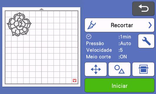 g Se o suporte do gabarito for recortado, ajuste a Press. d Corte (Meio corte) para diminuir a pressão.