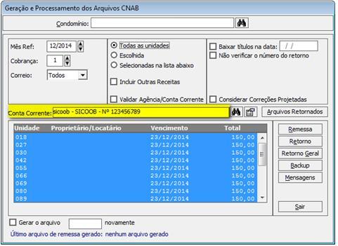 3. Banco SICOOB - tratamento campo Tipo Distribuição no arquivo de Remessa.