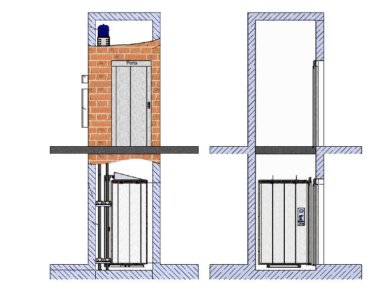 ELEVOR UNIFMILIR ELÉTRIO SEM S E MÁQUINS - MÁQUIN E TRÇÃO E ONTRPESO 12 11 13 14 1 ispensa a casa de máquinas acima da última parada, gerando melhor aproveitamento de espaço; Fechamento do poço em