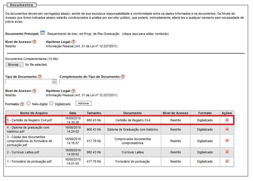 24) Para inserir a Cédula de identidade, o candidato deverá escolher como Tipo de Documento o item RG.