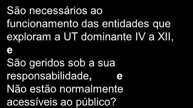 funcionamento das entidades que exploram a UT dominante IV a XII, e ão geridos sob a sua responsabilidade, e ão estão normalmente