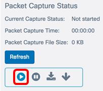 Tempo da captura de pacote de informação Indica a duração para que os pacotes são capturados. Neste exemplo, os segundos de 00:00:17 foram gravados.