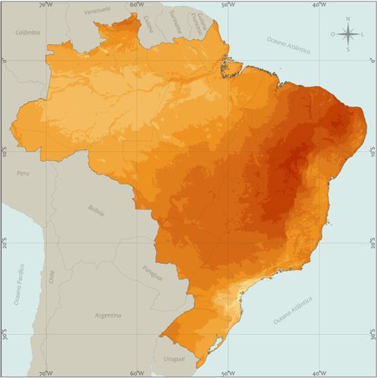 ano Fonte: INPE - Atlas Brasileiro de Energia Solar, 2ª Edição Médias da Irradiação