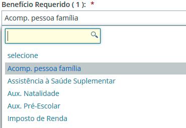 Passo 11 Após informar os dados do dependente, você deve selecionar o tipo de benefício que deseja