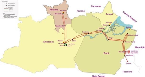 O sistema elétrico do Amapá se interligará ao SIN a partir de novembro, pois apesar do sistema em 230 kv do lote B, que permitirá a conexão desse sistema ao SIN a partir da SE Jurupari, através de um