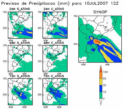 (latitude=8º5 S e longitude=5º4 W). Observa-se que a temperatura foi subestimada nos dois experimentos.