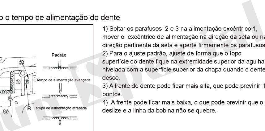 2) Para o ajuste padrão, ajuste de forma que o topo superfície do dente fique na extremidade superior da