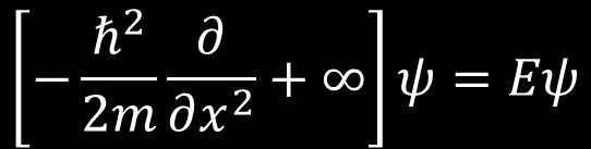 Considerar 2 regiões em que energia potencial é infinita Infinito representa um problema Multiplicá-lo por