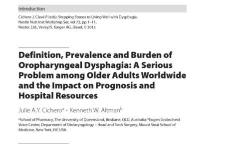Definition, Prevalence and Burden of Oropharyngeal Dysphagia: A Serious Problem among Older Adults Worldwide and the Impact on Prognosis and Hospital Resources.