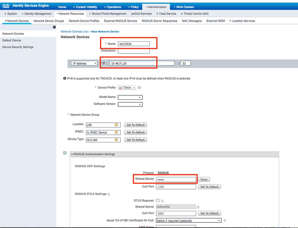 Encha dentro exigiu formulários para que o dispositivo seja adicionado - nome, IP e configuram a mesma senha secundária compartilhada, como nós configuramos em