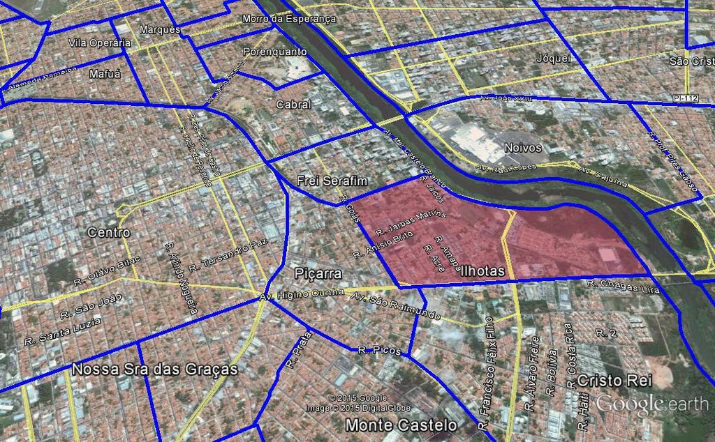 Figura 1: Vista aérea de parte da zona administrativa Centro Norte de Teresina, em